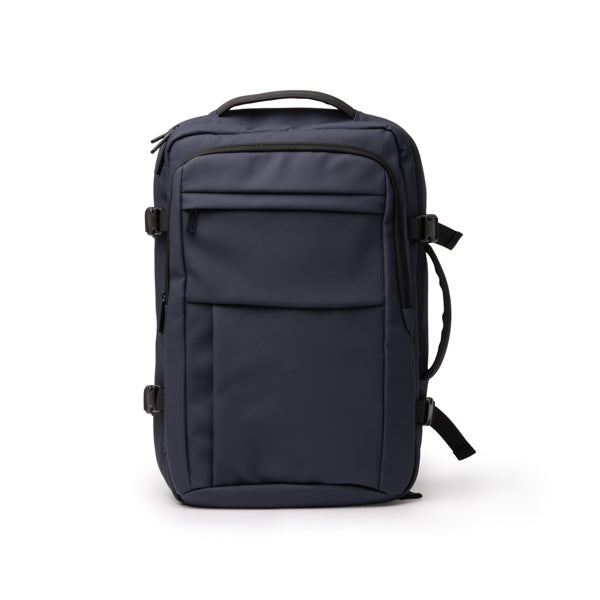 Stamina Oregon soft PU backpack in navy blue, ready for logo printing