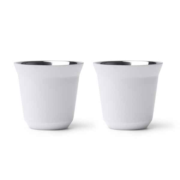 Stamina Boluto recycled stainless steel cup 80 ml in white, ready for laser engraving