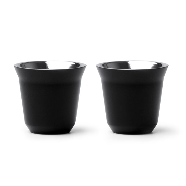 Stamina Boluto recycled stainless steel cup 80 ml in black, ready for laser engraving