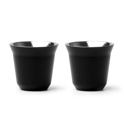 Stamina Boluto recycled stainless steel cup 80 ml in black, ready for laser engraving