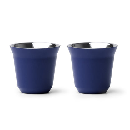 Stamina Boluto recycled stainless steel cup 80 ml in royal blue, ready for laser engraving