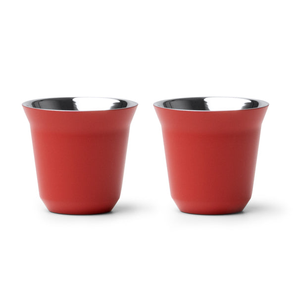 Stamina Boluto recycled stainless steel cup 80 ml in red, ready for laser engraving