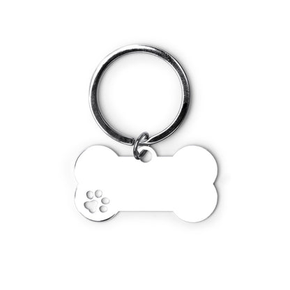 Stamina Chop metal keyring in silver, ready for laser engraving