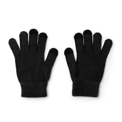 Stamina Windsor RPET touchscreen gloves in black, ready for logo printing