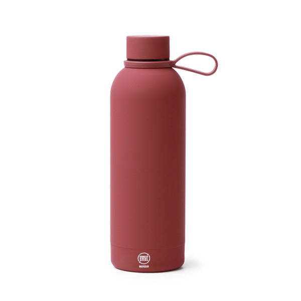 Stamina Sivas recycled stainless steel vacuum flask in dark red, ready for laser engraving