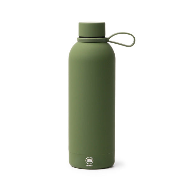 Stamina Sivas recycled stainless steel vacuum flask in dark green, ready for laser engraving