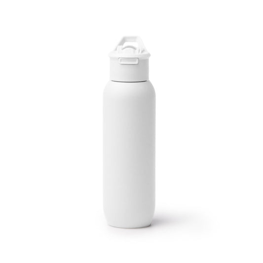 Stamina Bulgon recycled stainless steel vacuum flask in white, ready for laser engraving