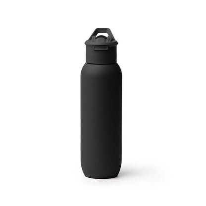 Stamina Bulgon recycled stainless steel vacuum flask in black, ready for laser engraving