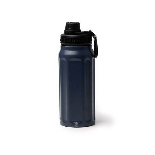 Stamina Noblek recycled stainless steel vacuum flask in navy blue, ready for laser engraving