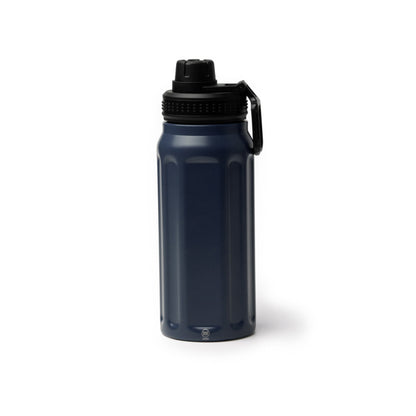 Stamina Noblek recycled stainless steel vacuum flask in navy blue, ready for laser engraving