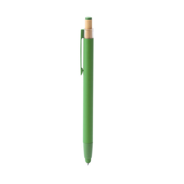 Stamina Kean recycled aluminium and bamboo ball pen in fern green, ready for logo printing
