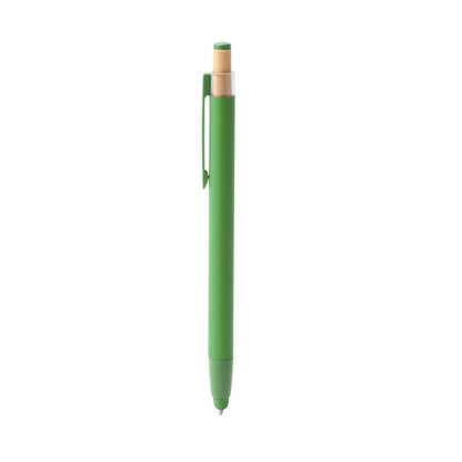 Stamina Kean recycled aluminium and bamboo ball pen in fern green, ready for logo printing