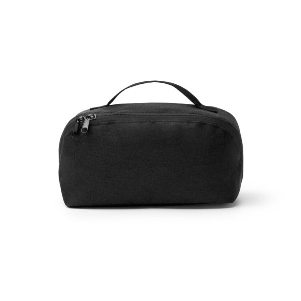 Stamina Naomi 600D RPET toiletry bag in black, ready for logo printing
