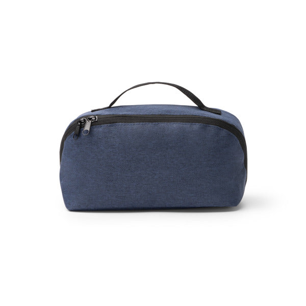 Stamina Naomi 600D RPET toiletry bag in heather denim, ready for logo printing