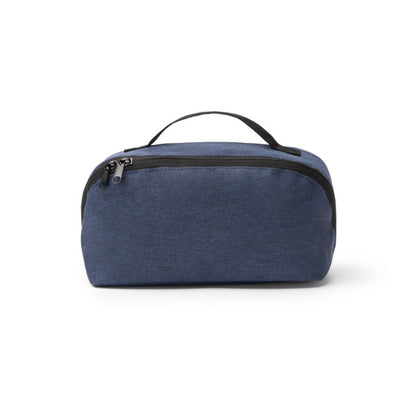 Stamina Naomi 600D RPET toiletry bag in heather denim, ready for logo printing