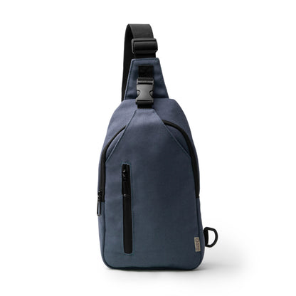 Stamina Valar recycled cotton backpack in navy blue, ready for logo printing