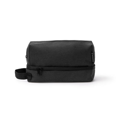 Stamina Bradex 600D RPET and PEVA toiletry bag in black, ready for logo printing