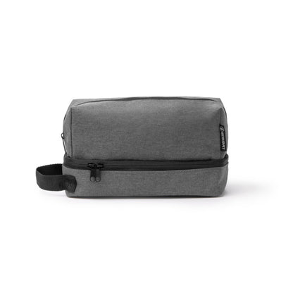 Stamina Bradex 600D RPET and PEVA toiletry bag in heather grey, ready for logo printing