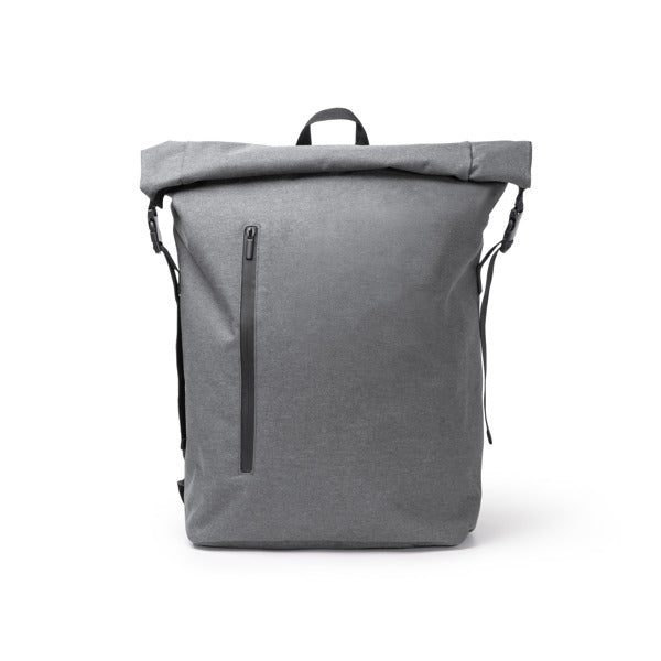 Stamina Sulivan 300D RPET and PVC backpack in grey, ready for logo printing