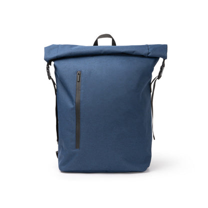 Stamina Sulivan 300D RPET and PVC backpack in navy blue, ready for logo printing