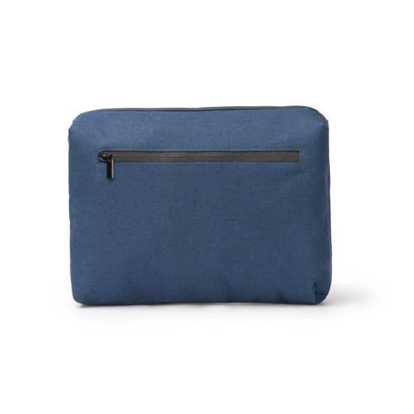 Stamina Ritmon 300D RPET and PVC laptop sleeve in navy blue, ready for logo printing