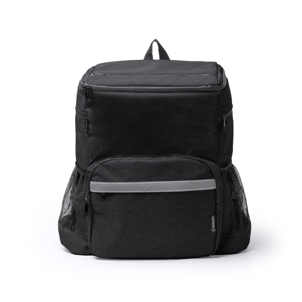 Stamina Inuvik 600D RPET backpack in heather black, ready for logo printing