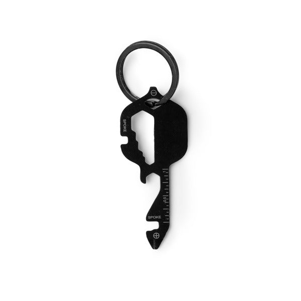 Stamina Kerman stainless steel keyring in black, ready for laser engraving