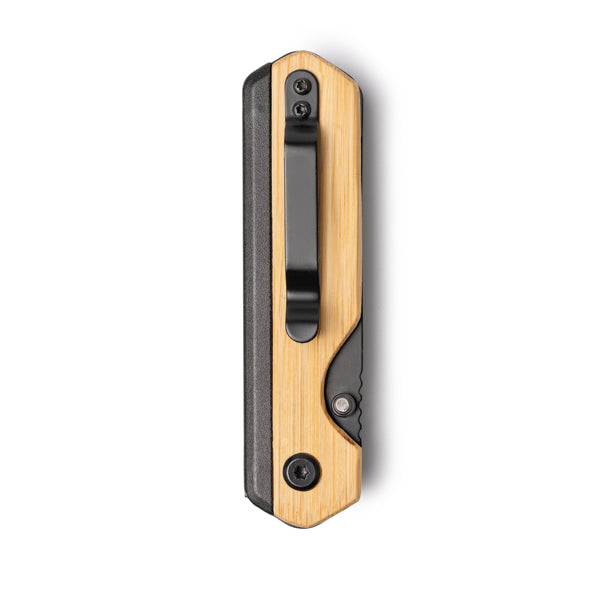 Stamina Roldi stainless steel and bamboo multi-tool in beige, ready for laser engraving