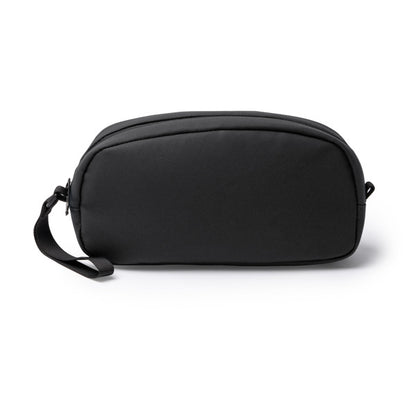 Stamina Volox PU leather toiletry bag in black, ready for logo printing