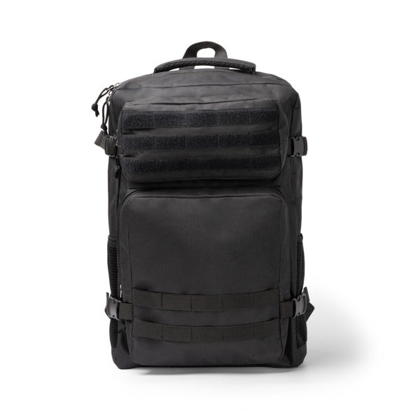 Stamina Francis 600D RPET backpack in black, ready for logo printing