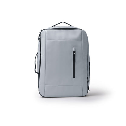 Stamina Beria PU leather and 210D backpack in grey, ready for logo printing