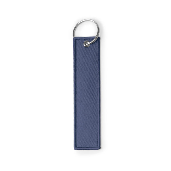 Stamina Tomcat metal and RPET keyring in navy blue, ready for logo printing