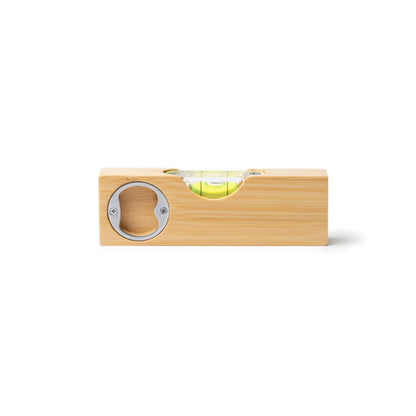 Stamina Cirok bamboo and metal bottle opener in beige, ready for laser engraving