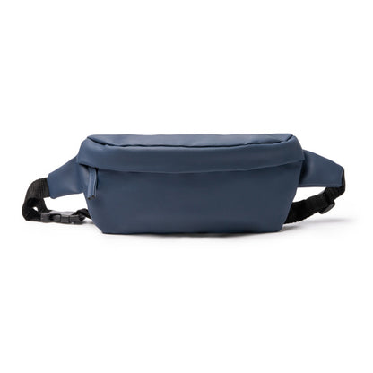 Stamina Zumel PU leather and RPET belt pouch in navy blue, ready for logo printing