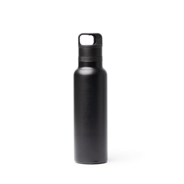 Stamina Bitman recycled stainless steel vacuum flask in black, ready for laser engraving