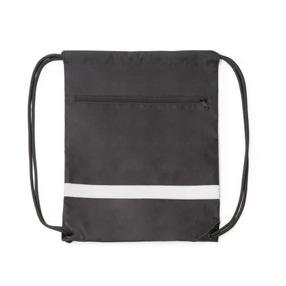 Stamina Lucio 300D RPET drawstring bag in black, ready for logo printing