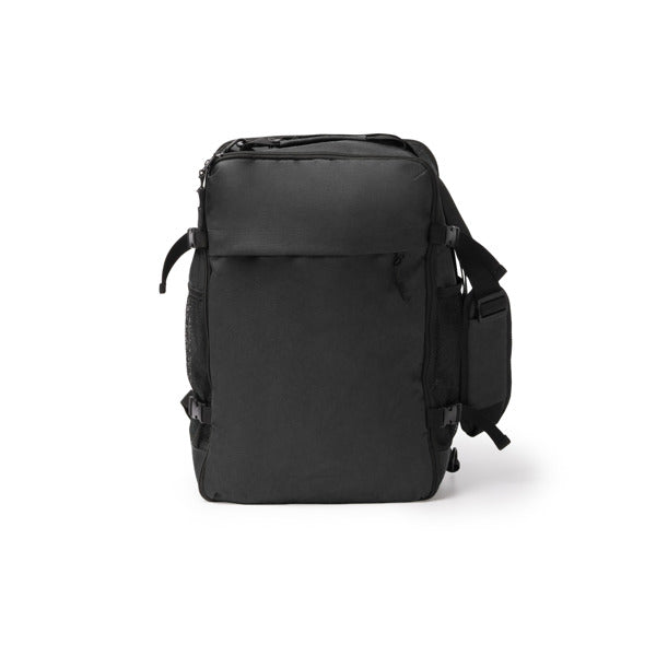 Stamina Brunox 600D RPET backpack in black, ready for logo printing