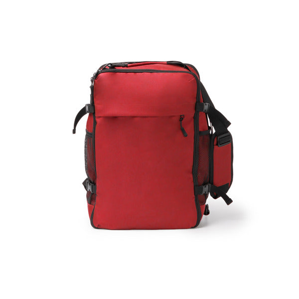 Stamina Brunox 600D RPET backpack in red, ready for logo printing