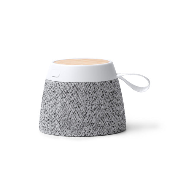 Stamina Monark RPET and bamboo Bluetooth speaker in heather grey, ready for logo printing