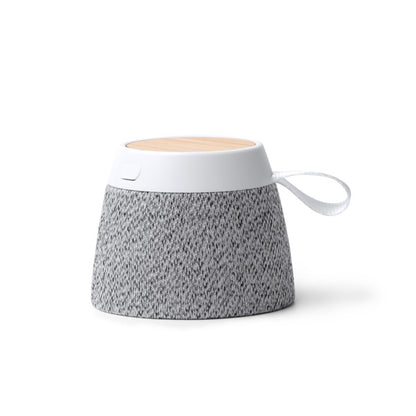 Stamina Monark RPET and bamboo Bluetooth speaker in heather grey, ready for logo printing