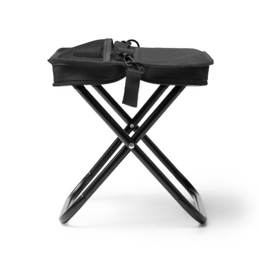 Stamina Troty 600D RPET folding chair in black, ready for logo printing