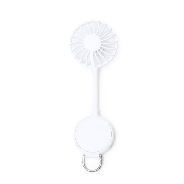 Stamina Denison recycled ABS hand fan in white, ready for logo printing