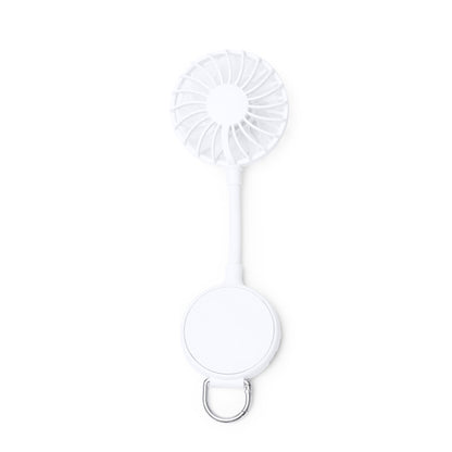 Stamina Denison recycled ABS hand fan in white, ready for logo printing