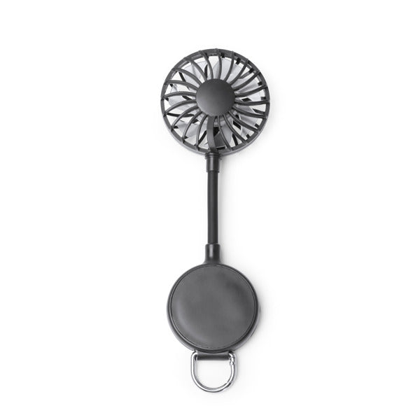 Stamina Denison recycled ABS hand fan in black, ready for logo printing
