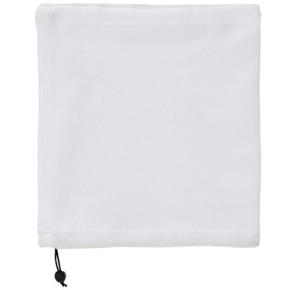 Stamina Nukka polyester fleece neck warmer in white, ready for logo printing