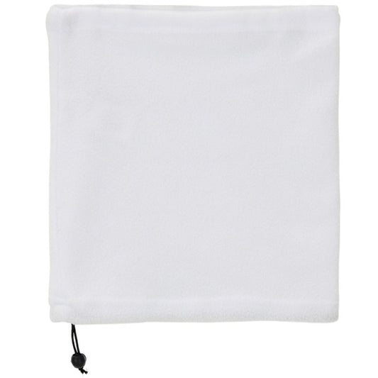 Stamina Nukka polyester fleece neck warmer in white, ready for logo printing