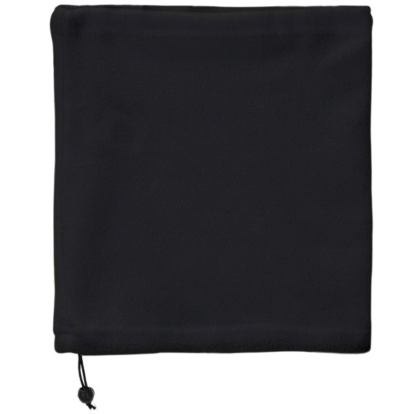 Stamina Nukka polyester fleece neck warmer in black, ready for logo printing