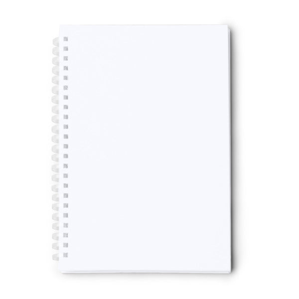 Stamina Mistrol RPET notebook A5 in white, ready for logo printing