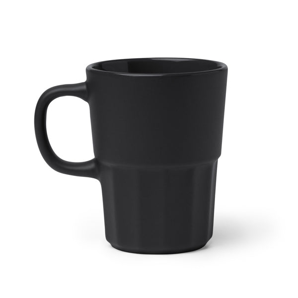 Stamina Lunger ceramic mug 450 ml in black, ready for logo printing