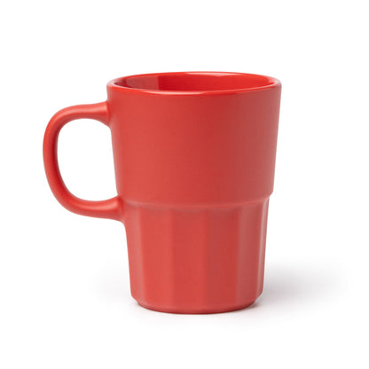 Stamina Lunger ceramic mug 450 ml in red, ready for logo printing
